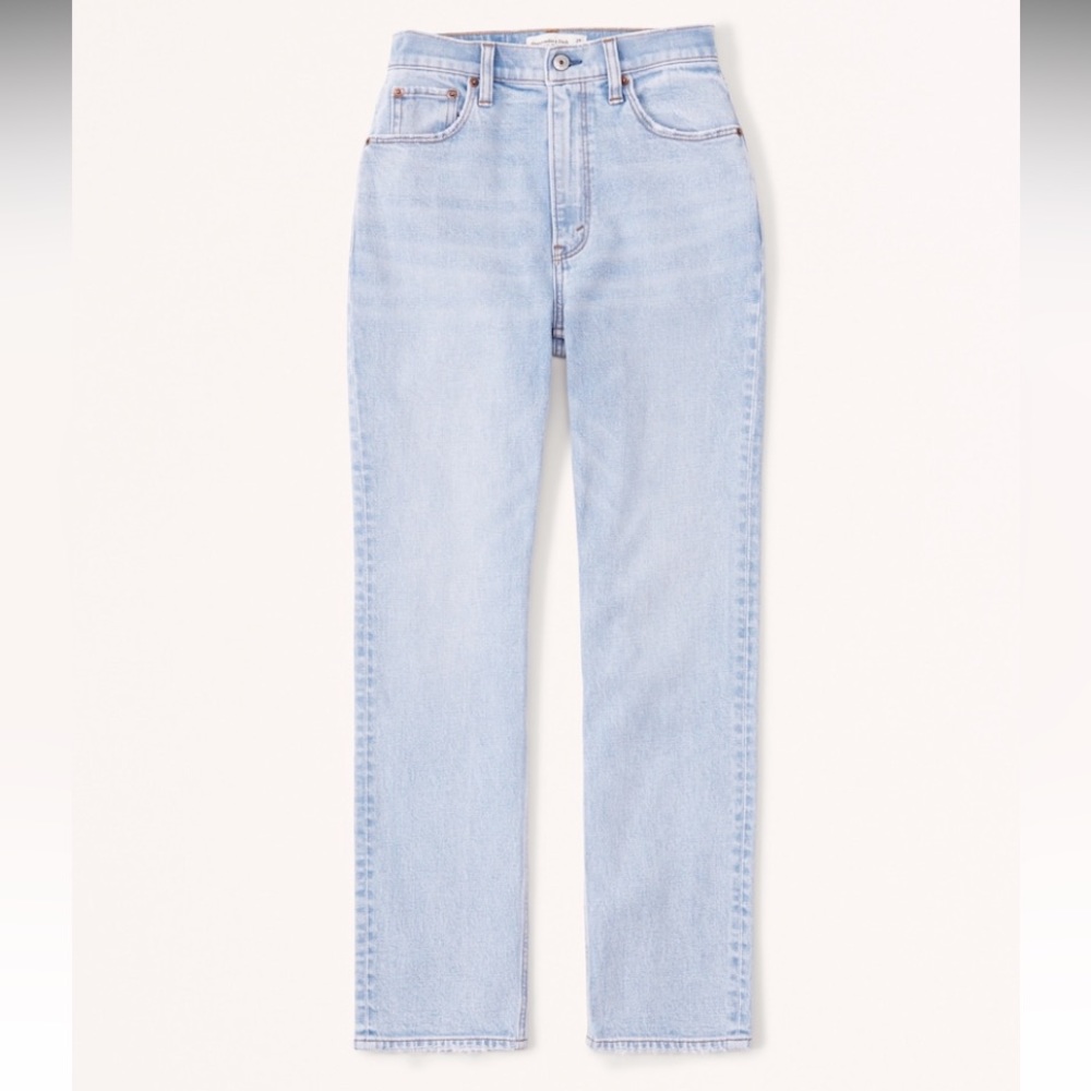 Abercrombie & Fitch Ultra High Rise Ankle Straight Jean, Curve Love, 0 regular